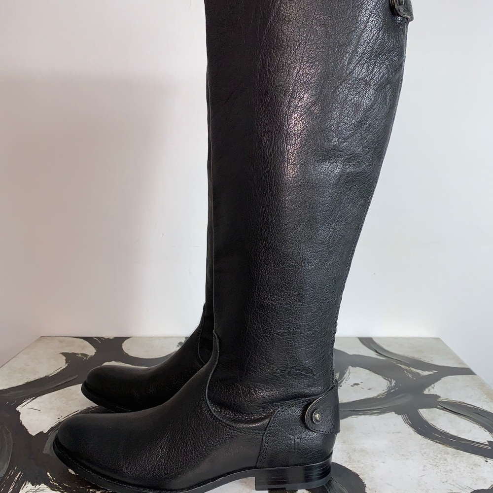 Frye Melissa Button Back Zip Black - Size 6 - Picture 4 of 8